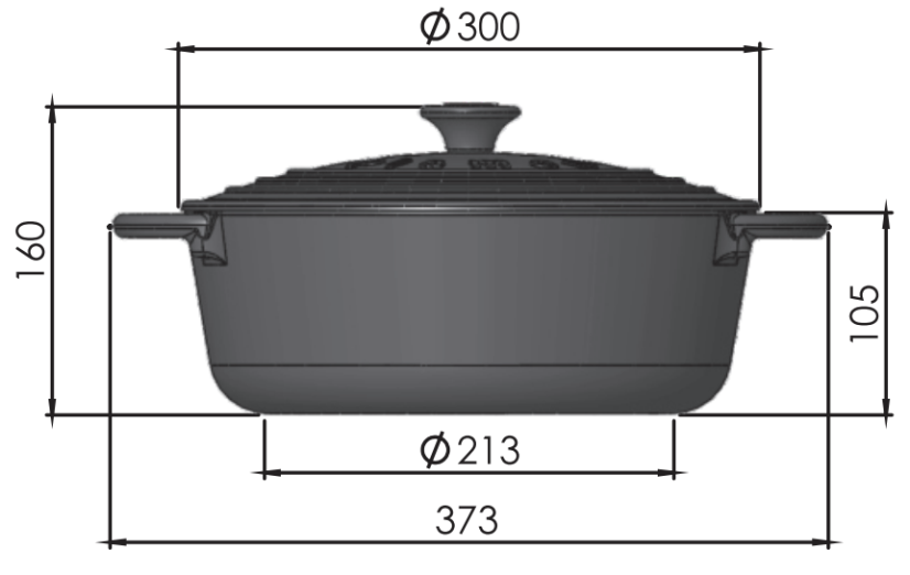 PLAMEN Litinový hrnec s víkem 5,7 l