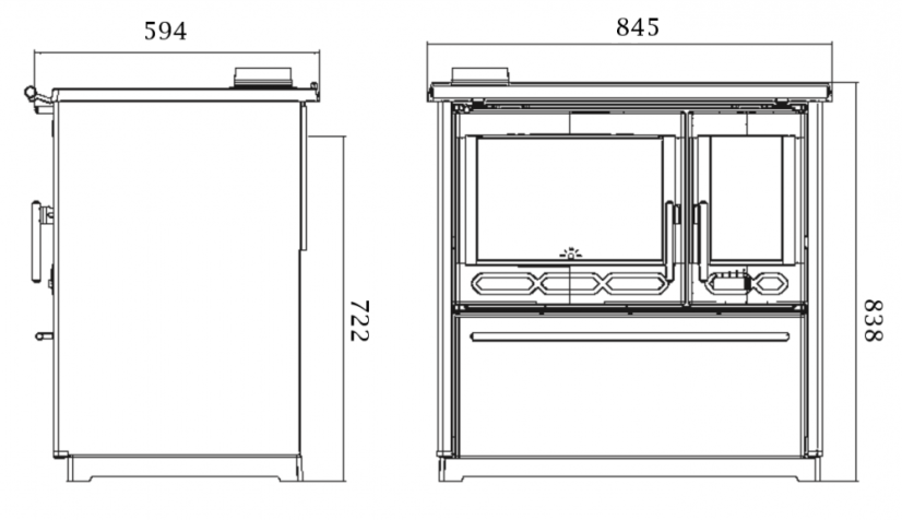 PLAMEN 850 GLAS Sporák na tuhá paliva - L bílý
