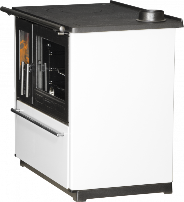 PLAMEN Sporák na tuhá paliva 850 GLAS - P bílý