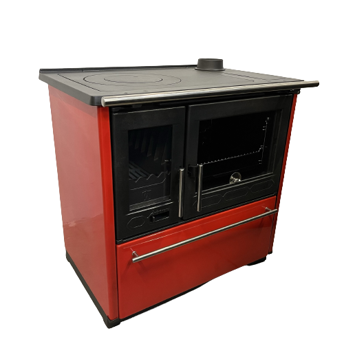 PLAMEN Sporák na tuhá paliva 850 GLAS - P červený