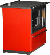 PLAMEN Sporák na tuhá paliva 850 GLAS - L červený