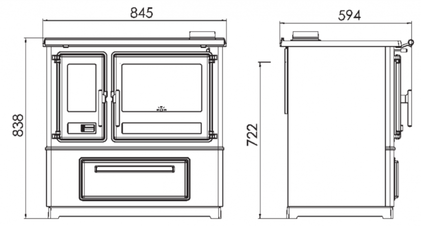 PLAMEN Sporák na tuhá paliva SLAVONAC N - P bílý