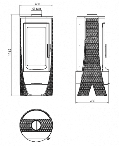 PLAMEN Litinová krbová kamna NERA - černá