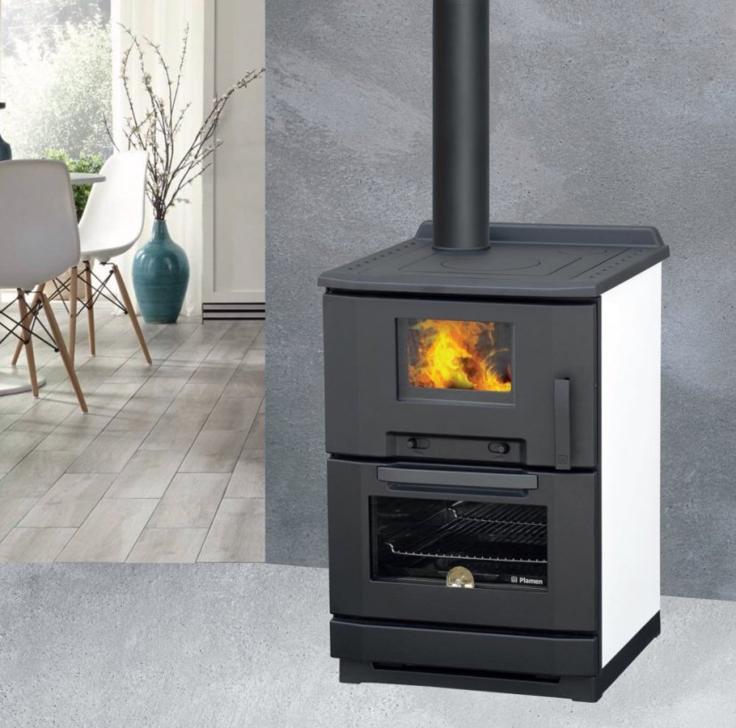 PLAMEN Sporák na tuhá paliva CALOREX 100 - bílý