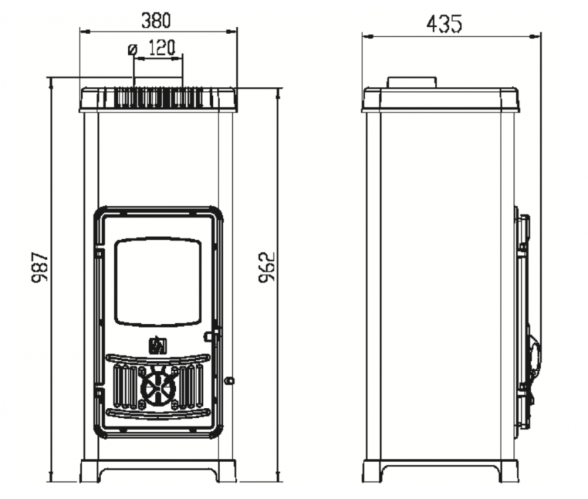 PLAMEN Litinová krbová kamna DORA 10 N - černá
