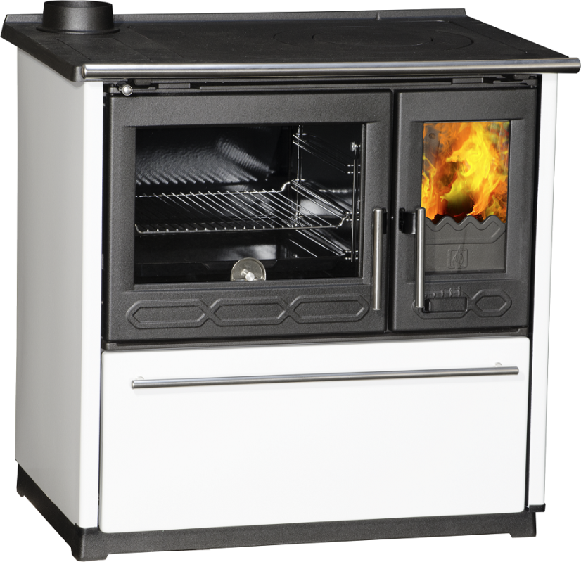 PLAMEN 850 GLAS Sporák na tuhá paliva - L bílý