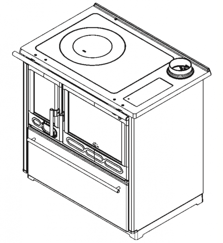 PLAMEN Sporák na tuhá paliva 850 GLAS - P bílý