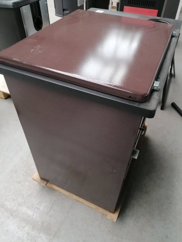 PLAMEN Sporák na tuhá paliva TERMO GLAS - L hnědý R42