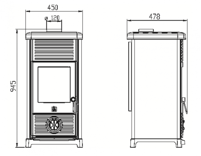 PLAMEN Litinová krbová kamna MAESTRAL N - červená