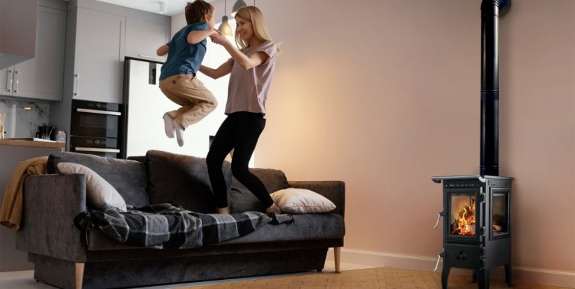 CALISKAN Krbová kamna TREMINI 3D - černá