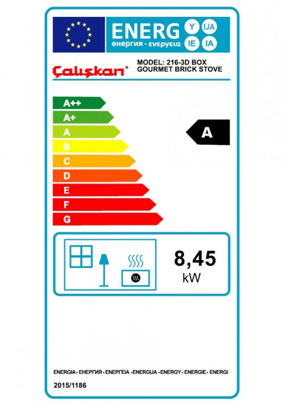 CALISKAN Sporák na tuhá paliva LABE 3D-BOX - černý