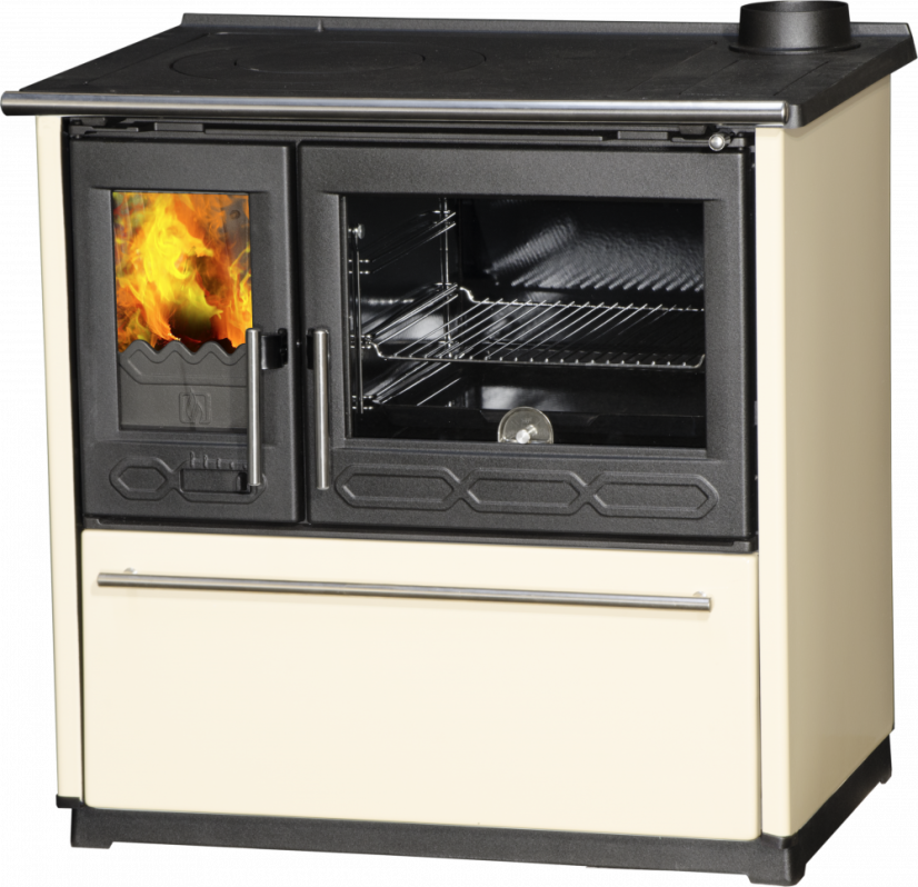 PLAMEN Sporák na tuhá paliva 850 GLAS - P béžový