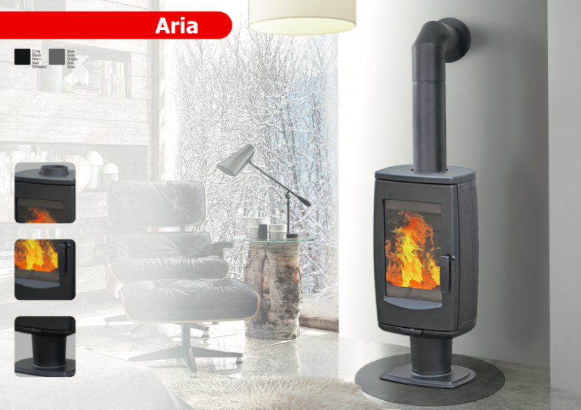 PLAMEN Litinová krbová kamna ARIA - černá