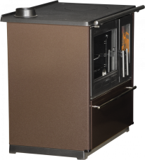 PLAMEN Sporák na tuhá paliva s teplovodním výměníkem TERMO GLAS - L hnědý