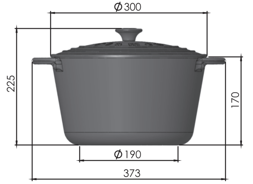 PLAMEN Litinový hrnec s víkem 8,6 l