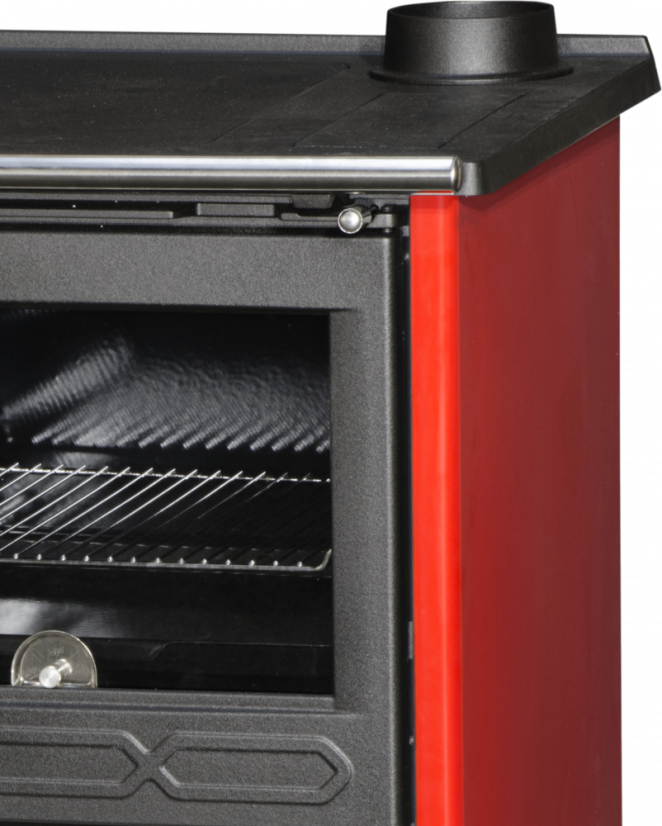PLAMEN Sporák na tuhá paliva 850 GLAS - P červený