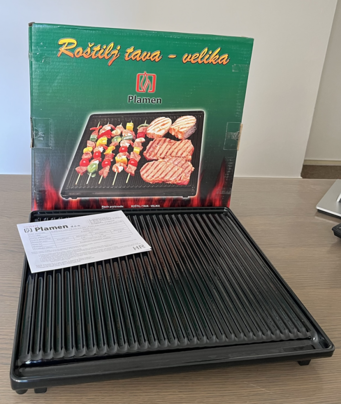 PLAMEN Litinový grilovací plát velký - drážky