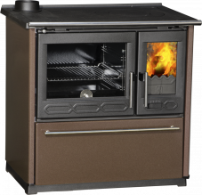 PLAMEN Sporák na tuhá paliva s teplovodním výměníkem TERMO GLAS - L hnědý