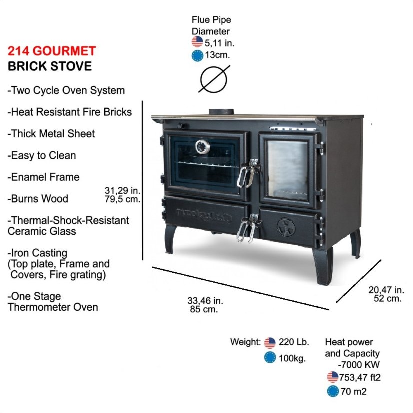 CALISKAN Sporák na tuhá paliva GURMET L - černý
