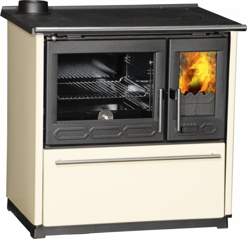 PLAMEN 850 GLAS Sporák na tuhá paliva - L béžový