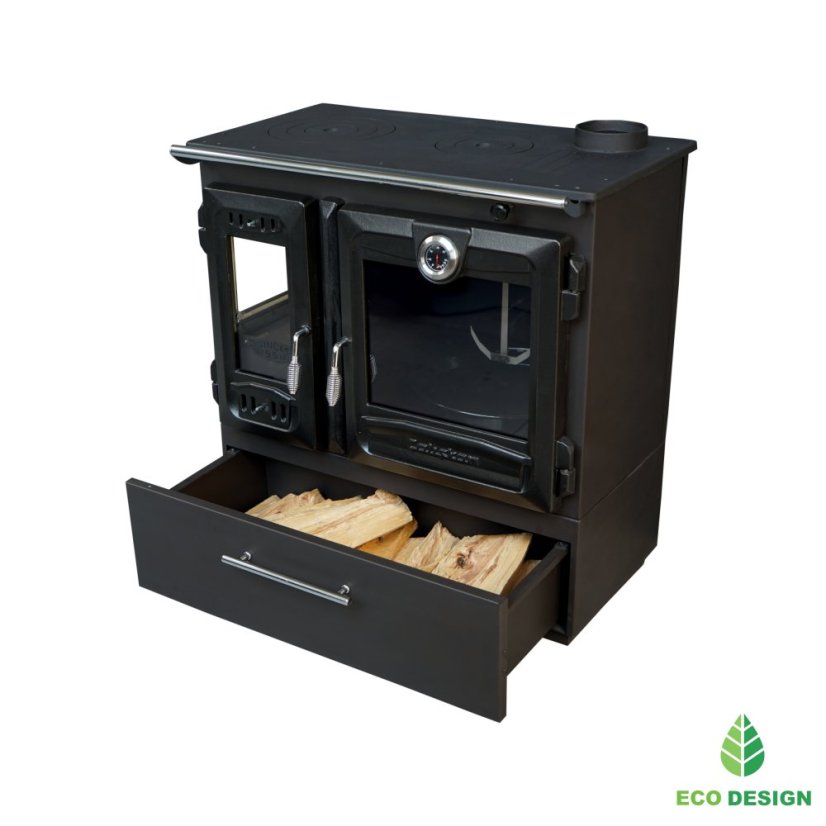 CALISKAN Sporák na tuhá paliva LABE 3D-BOX - černý
