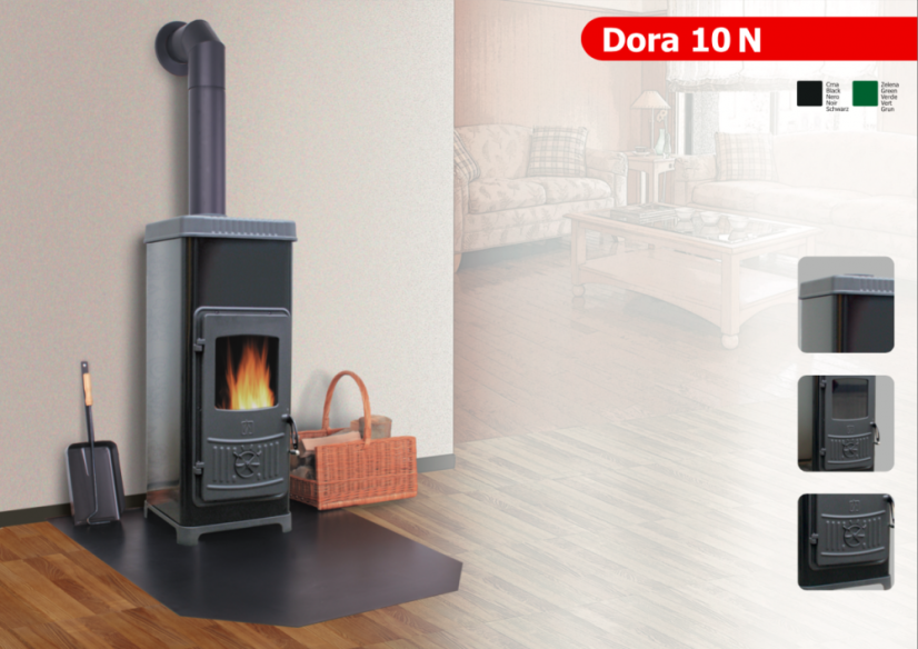 PLAMEN Litinová krbová kamna DORA 10 N - zelená