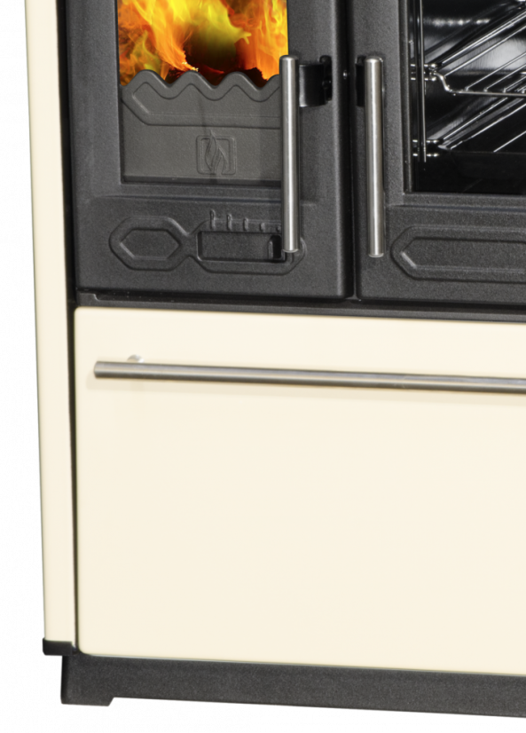 PLAMEN Sporák na tuhá paliva 850 GLAS - P béžový