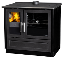 PLAMEN Sporák na tuhá paliva 910 GLAS - černý