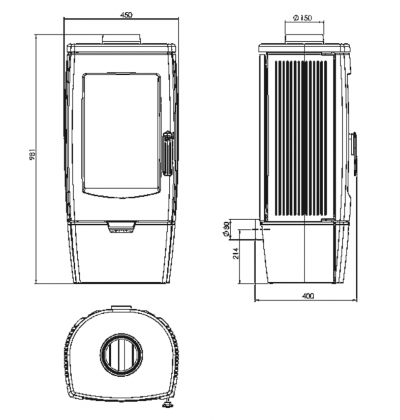 PLAMEN Litinová krbová kamna GALA - černá