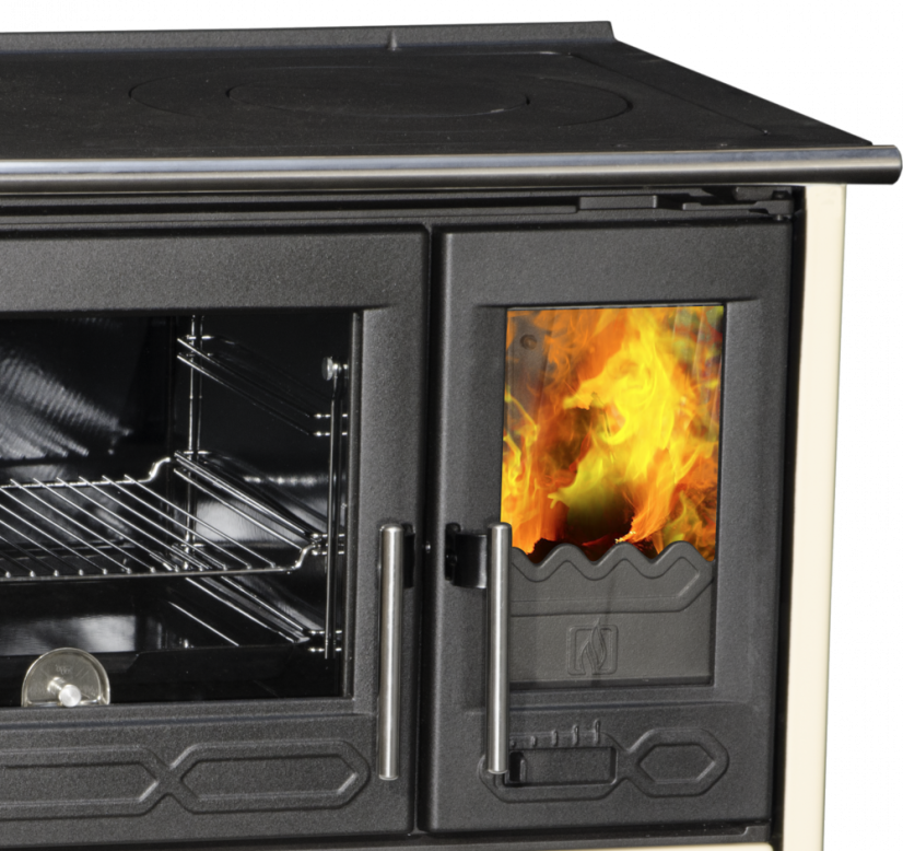 PLAMEN 850 GLAS Sporák na tuhá paliva - L béžový