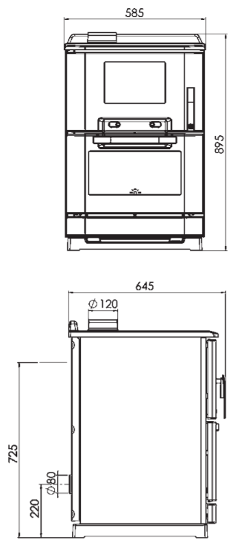 PLAMEN Sporák na tuhá paliva CALOREX 100 - bílý