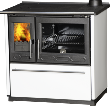 PLAMEN Sporák na tuhá paliva 850 GLAS - P bílý