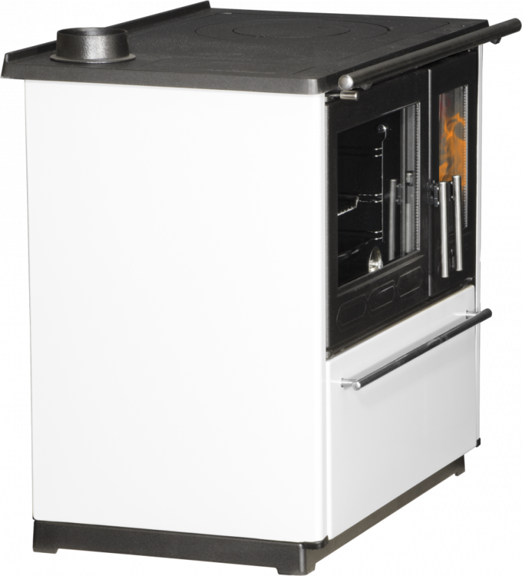 PLAMEN 850 GLAS Sporák na tuhá paliva - L bílý