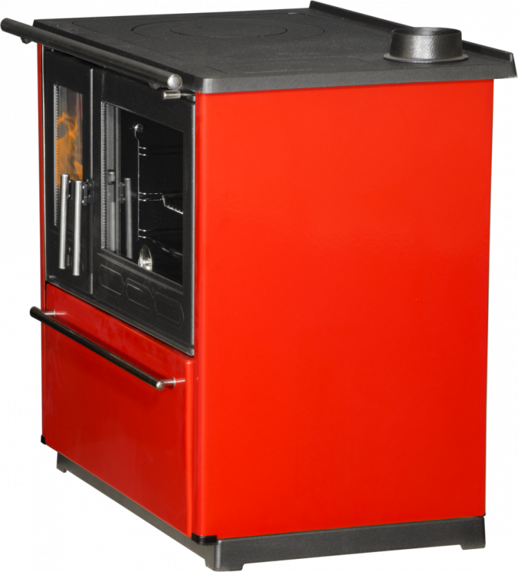 PLAMEN Sporák na tuhá paliva 850 GLAS - P červený