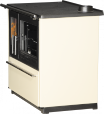 PLAMEN Sporák na tuhá paliva 850 GLAS - P béžový