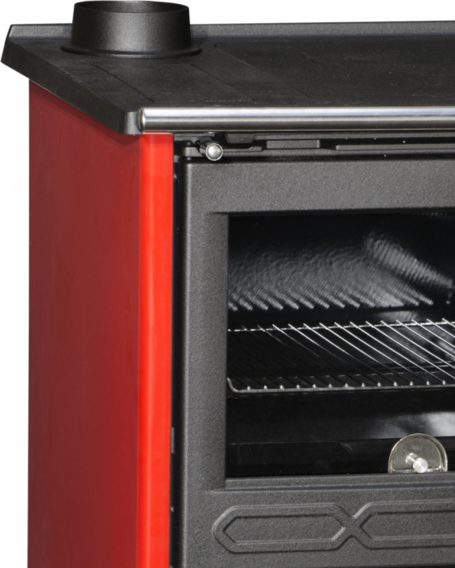PLAMEN Sporák na tuhá paliva 850 GLAS - L červený