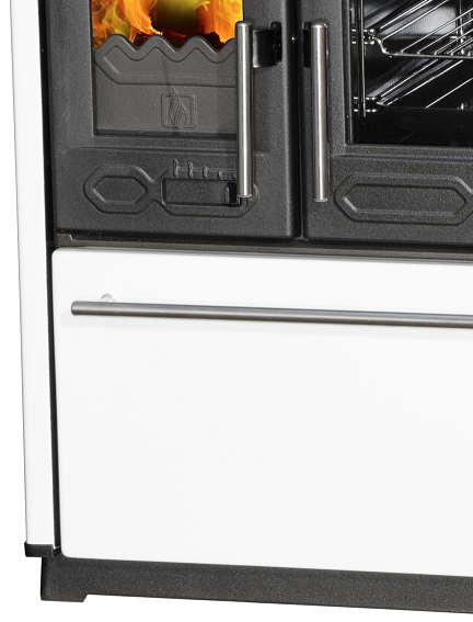 PLAMEN Sporák na tuhá paliva 850 GLAS - P bílý